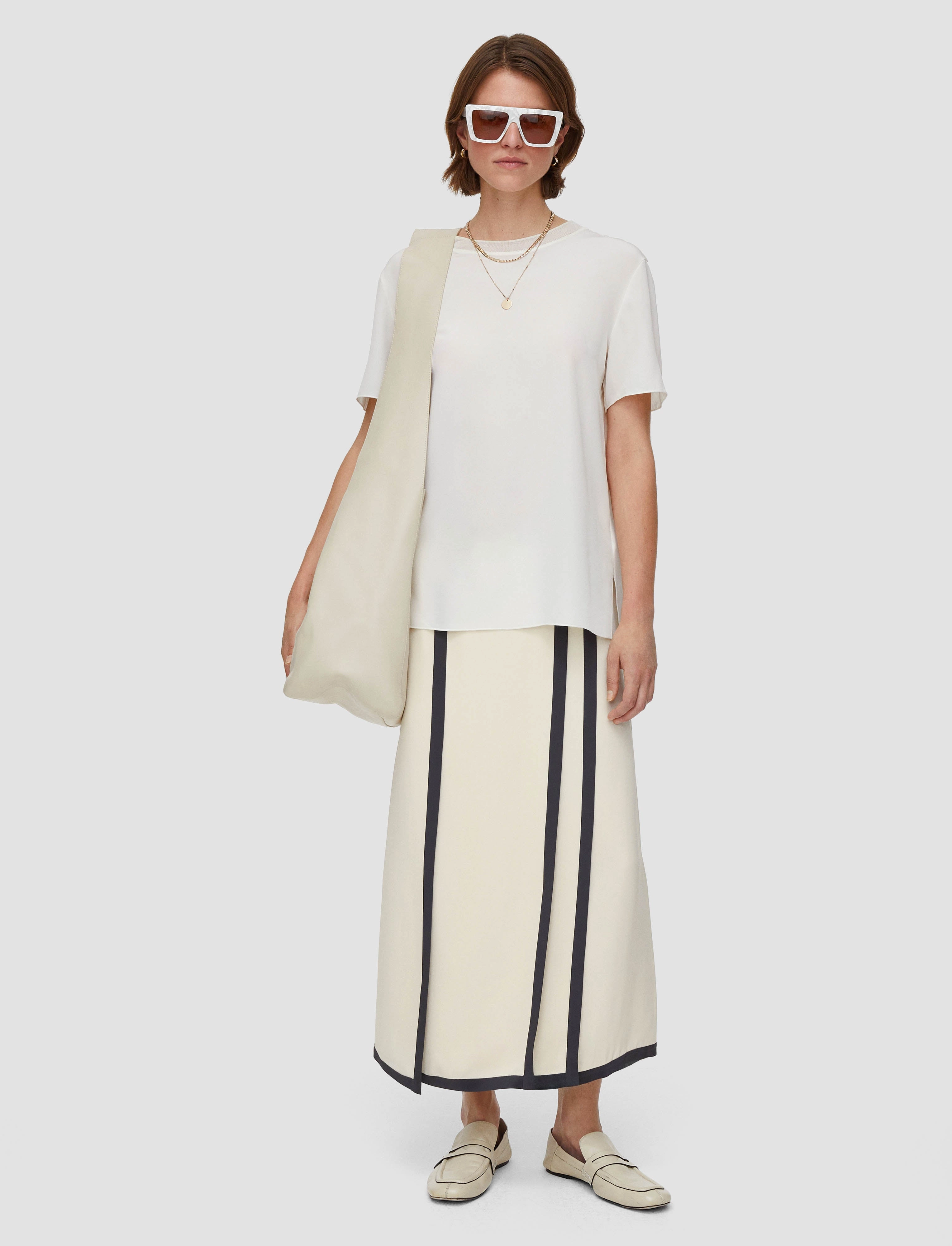 Heavy Silk Crepe Animation Iris Skirt Fast fashion
