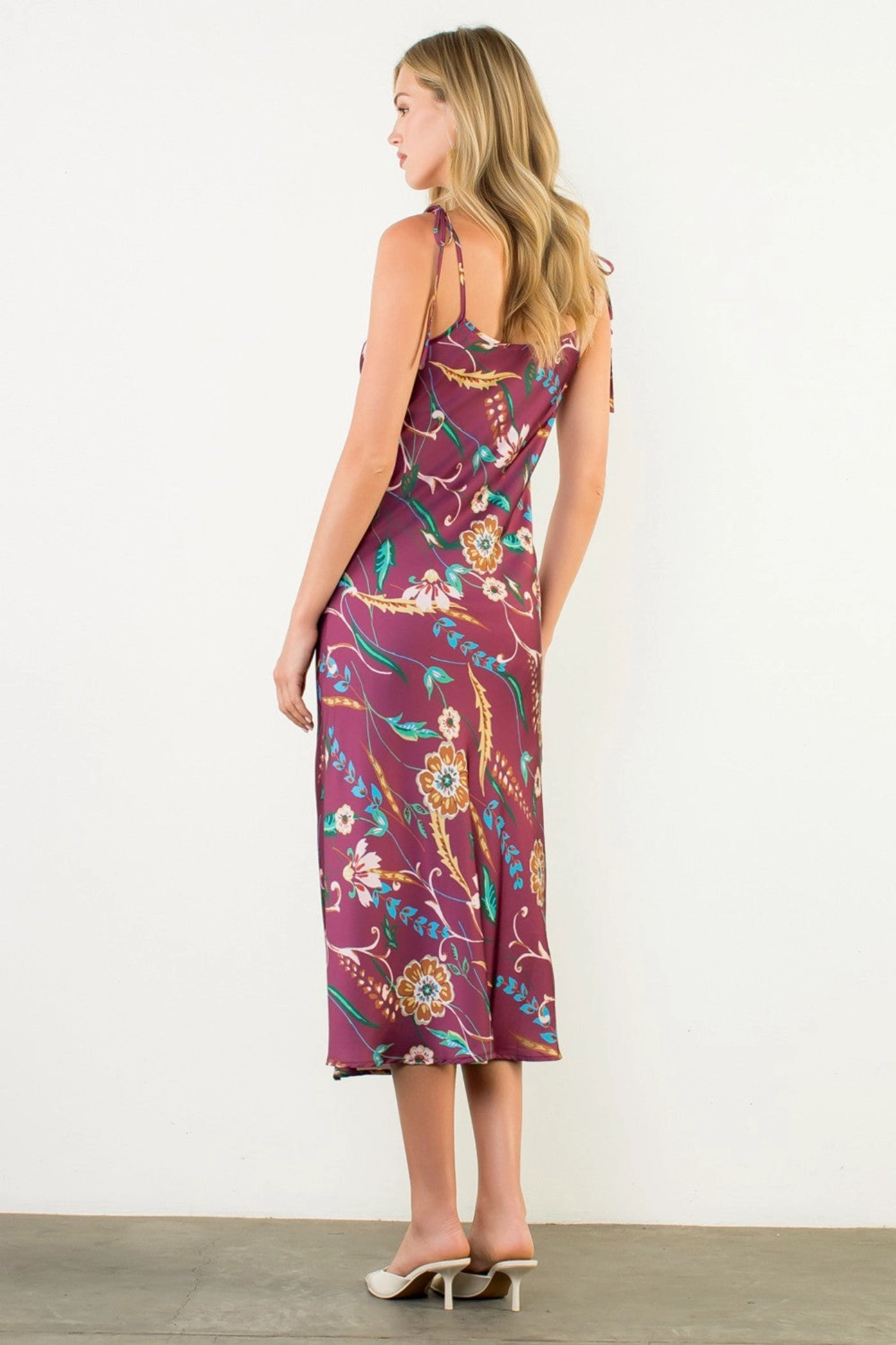 VICTORIA FLORAL MIDI DRESS Work Comfort Runway-Ready
