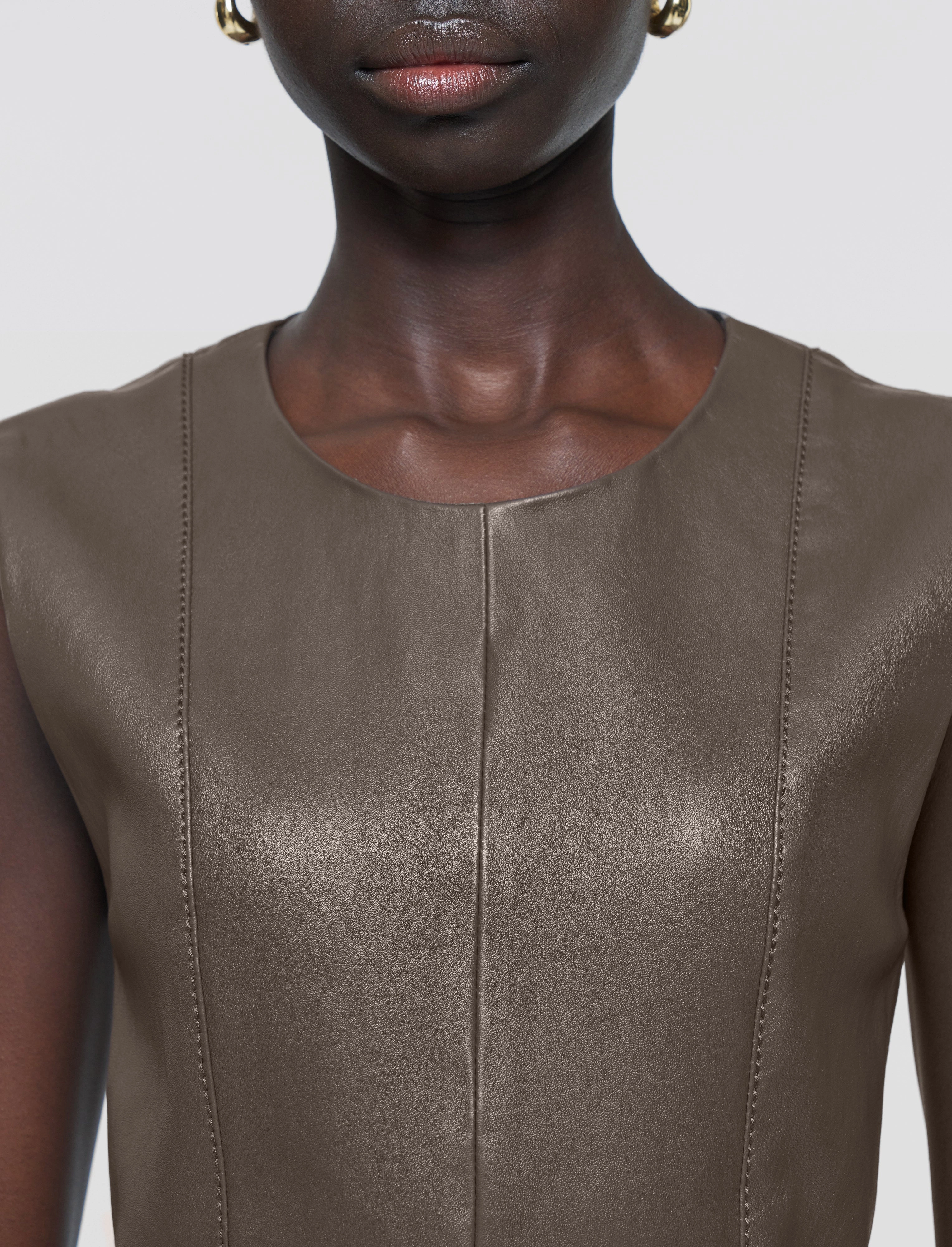 Breezy Style Fashion Option Heidi Leather Stretch Dress