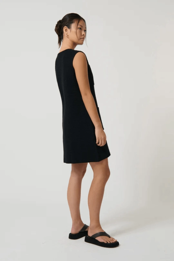 Seamless Finish Open Back Helena Dress Black