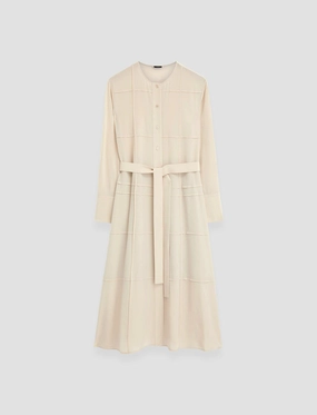 Helene Crepe de Soie Silk Dress Textured Surface