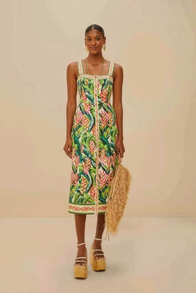 Heli Leaves Pearl Midi Dress Sharp Profile All-day style