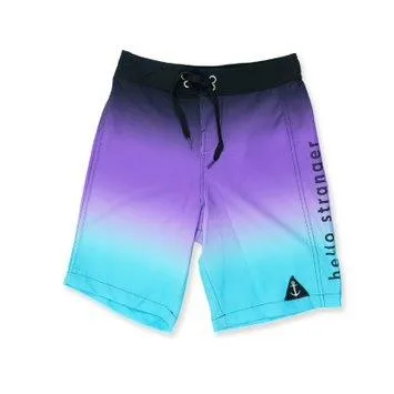 HELLO STRANGER FADE LONG BOARD SHORT PURPLE FADE