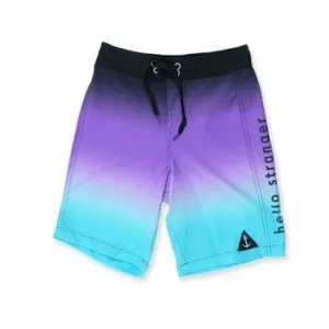 HELLO STRANGER FADE LONG BOARD SHORT PURPLE FADE