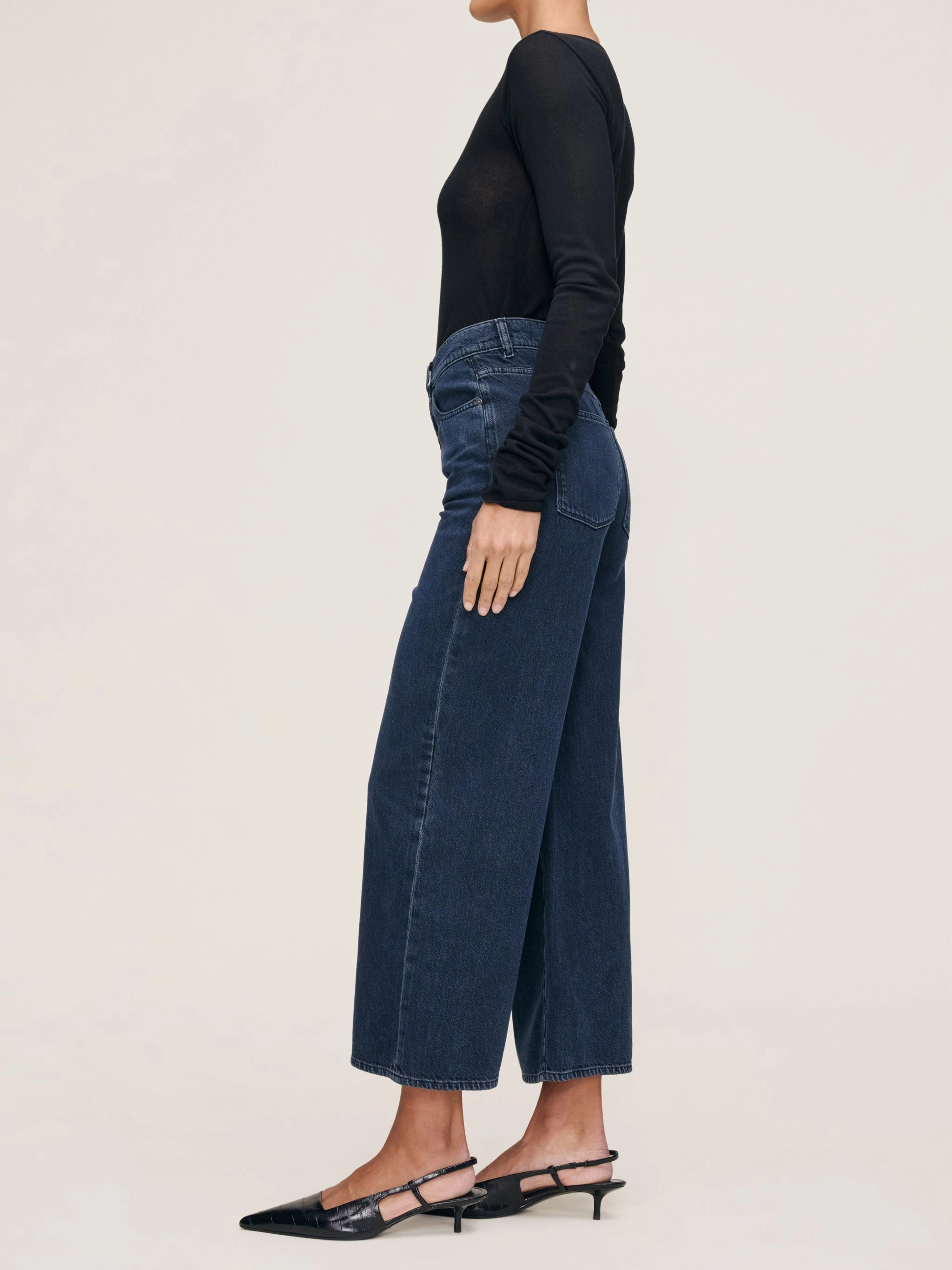 Lightweight Layer ReinforcedBeltLoops HEPBURN WIDE LEG HI RISE 32"