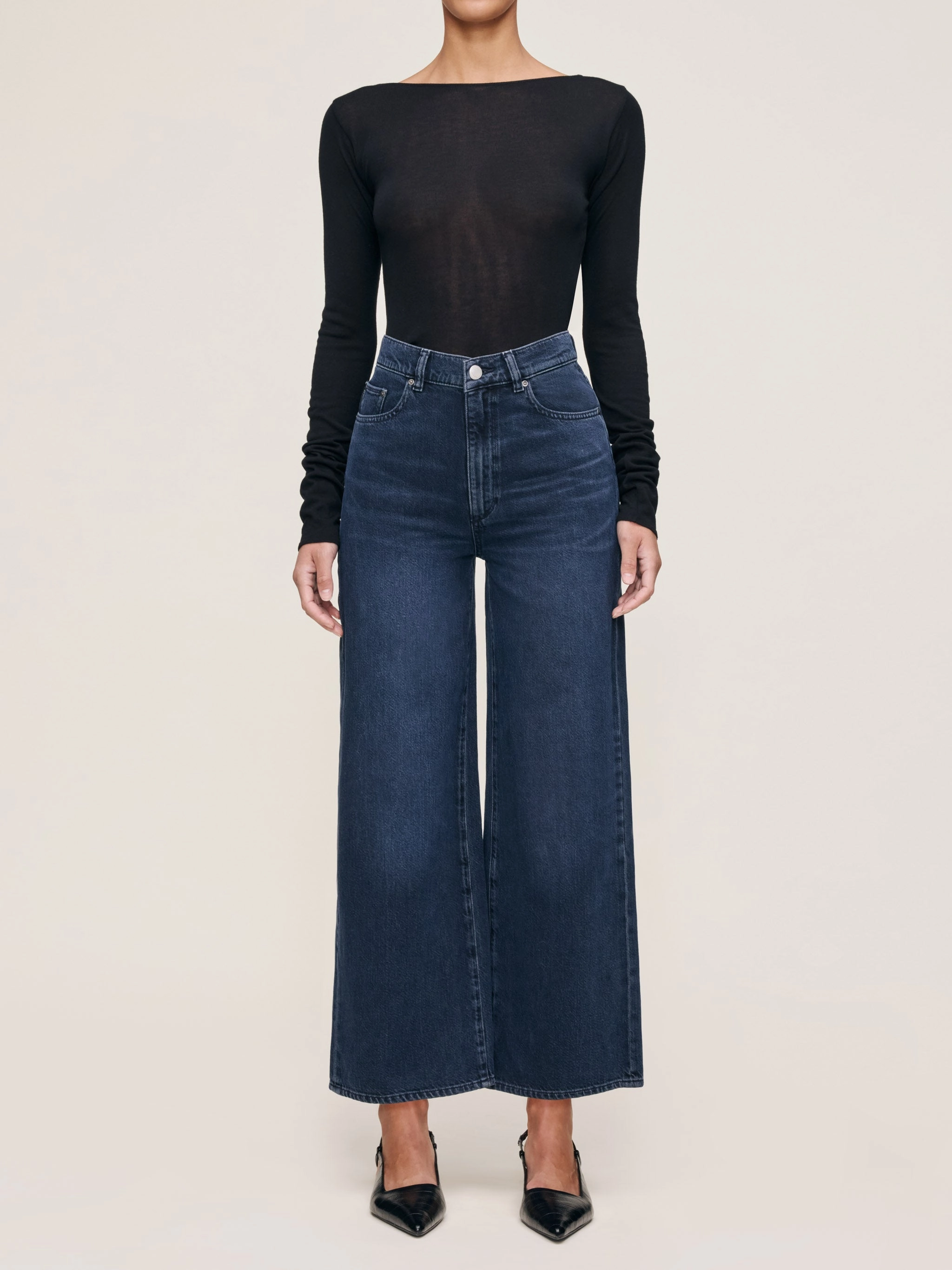 Modern Waist Sporty Design HEPBURN WIDE LEG HI RISE 32"