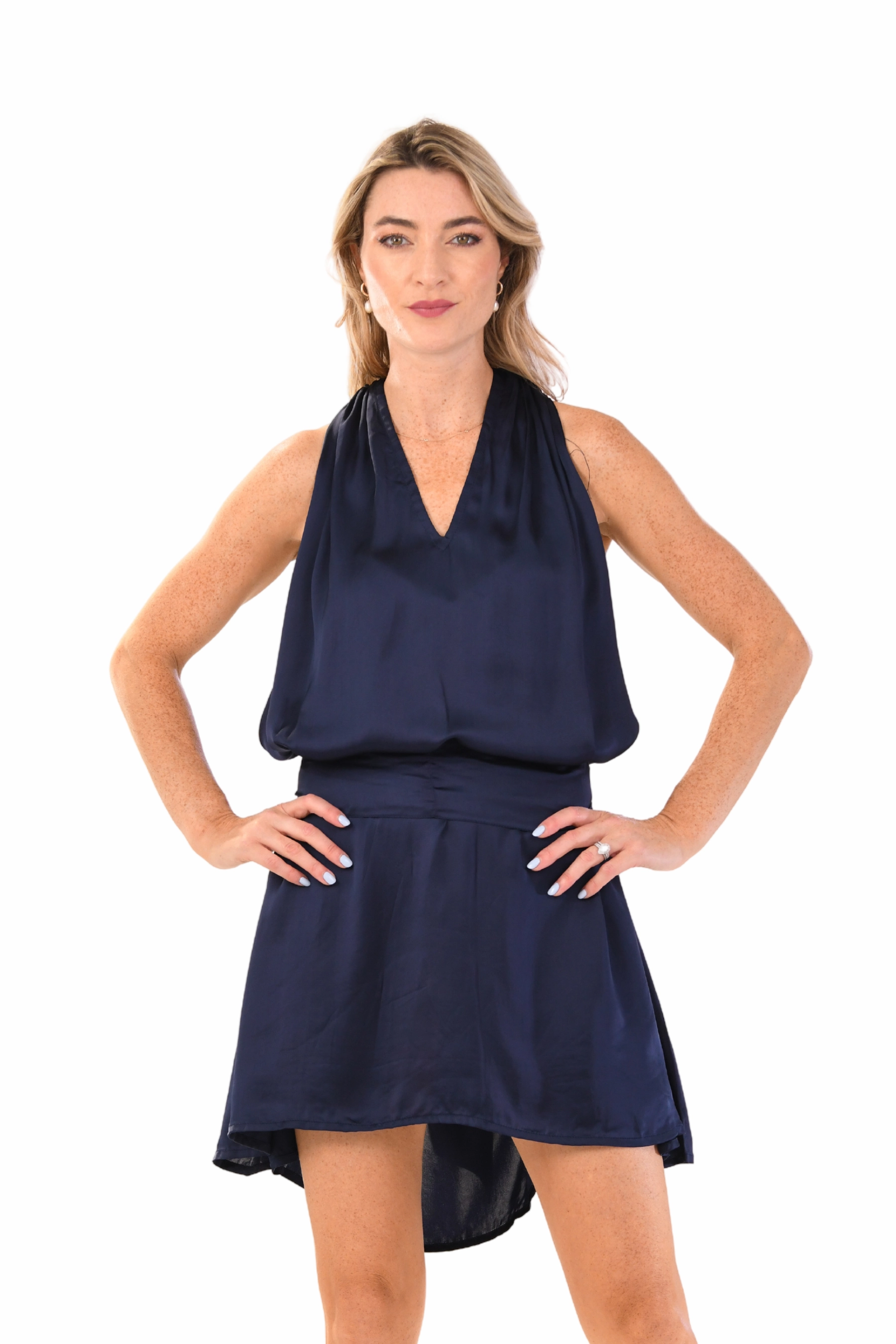 Elizabeth Dress Short / Sapphire summer look Party Safe