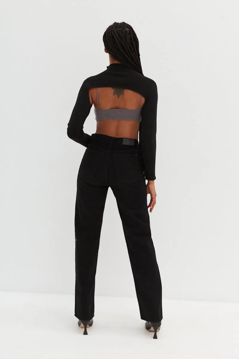 High Neck Bolero - Black