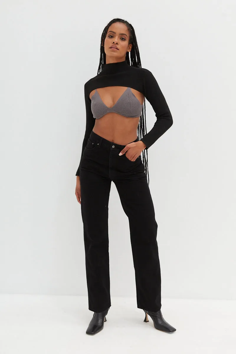 High Neck Bolero - Black