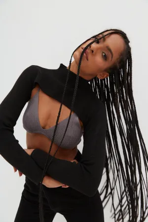 High Neck Bolero - Black