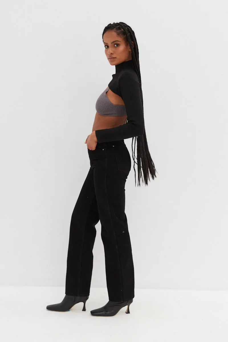 High Neck Bolero - Black