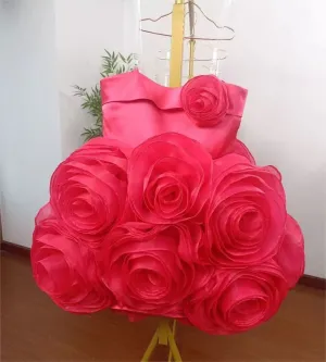 High quality hand-made Dreamy Rose Flower Girl Dress Grand Flower Girl Dress