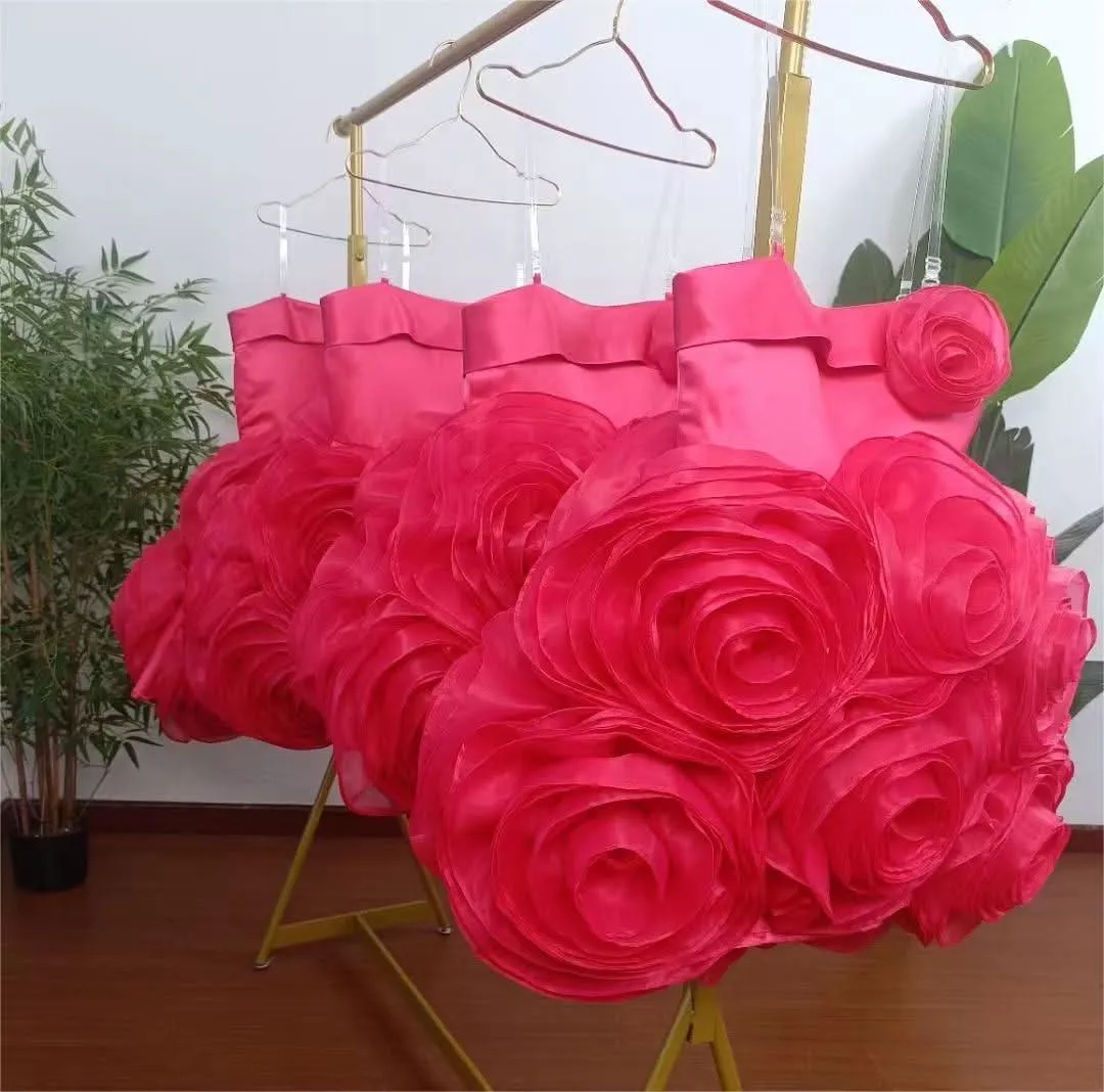 High quality hand-made Dreamy Rose Flower Girl Dress Grand Flower Girl Dress