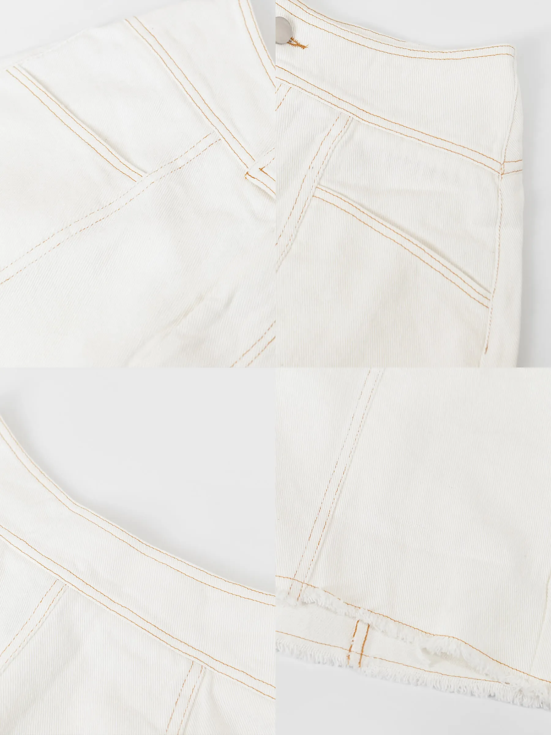High Rise Denim Shorts with Raw Edge