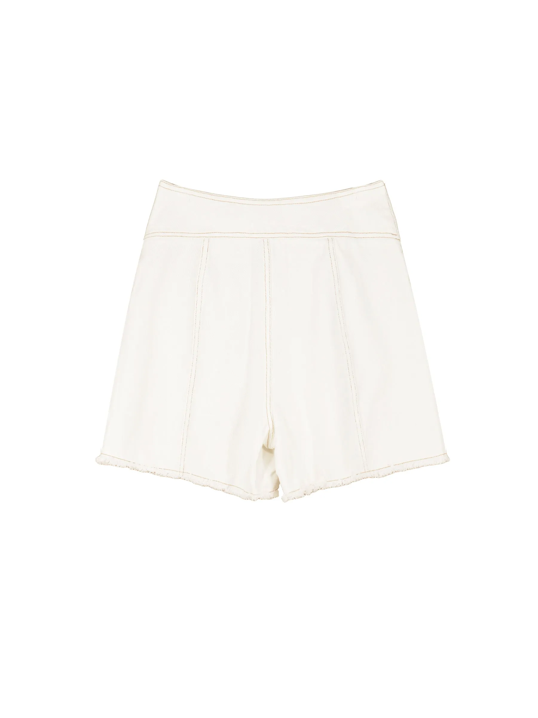 High Rise Denim Shorts with Raw Edge