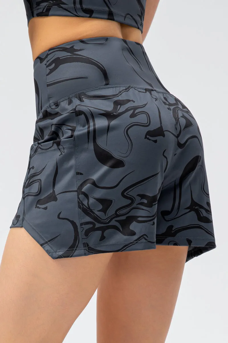 High-Rise Printed Athletic Shorts