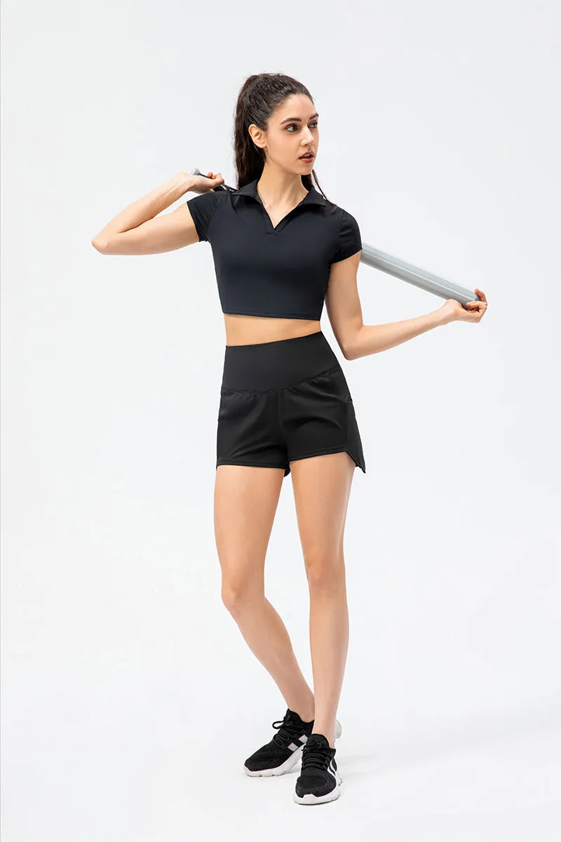 High-Rise Printed Athletic Shorts
