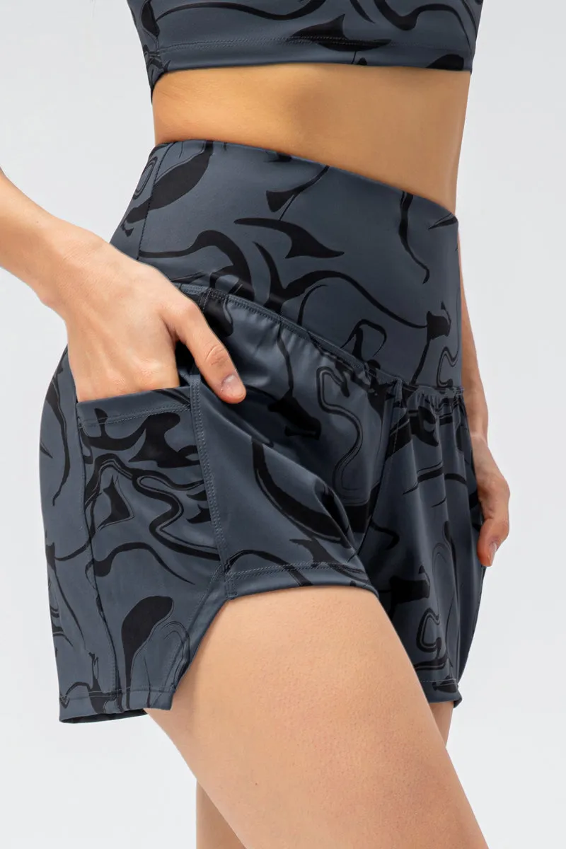 High-Rise Printed Athletic Shorts