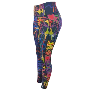 High Waist Full Length - Rainbow veins