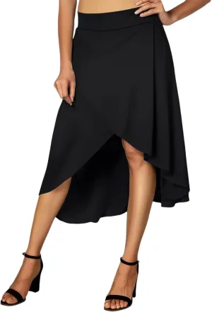 High Waist Maxi Skirt with Slit Ruffle Wrap Skirt Trendy Flowy Skirts for Women Long Skirts with Shorts Underneath