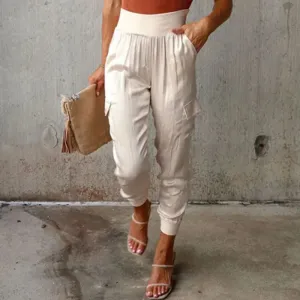 High-Waisted Slim Cargo Office Pants: Stylish and Practical