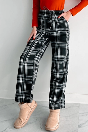 Athletic Motion amusement park DOORBUSTER I Overslept Plaid Pajama Pants (Black)