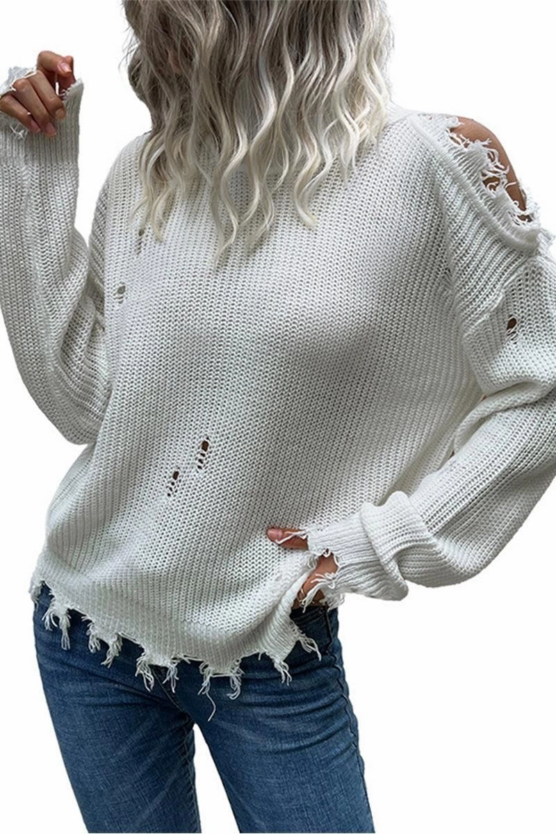 HIGH NECK VINTAGE KNIT SWEATER HoodedVersion NonRestrictive Fit