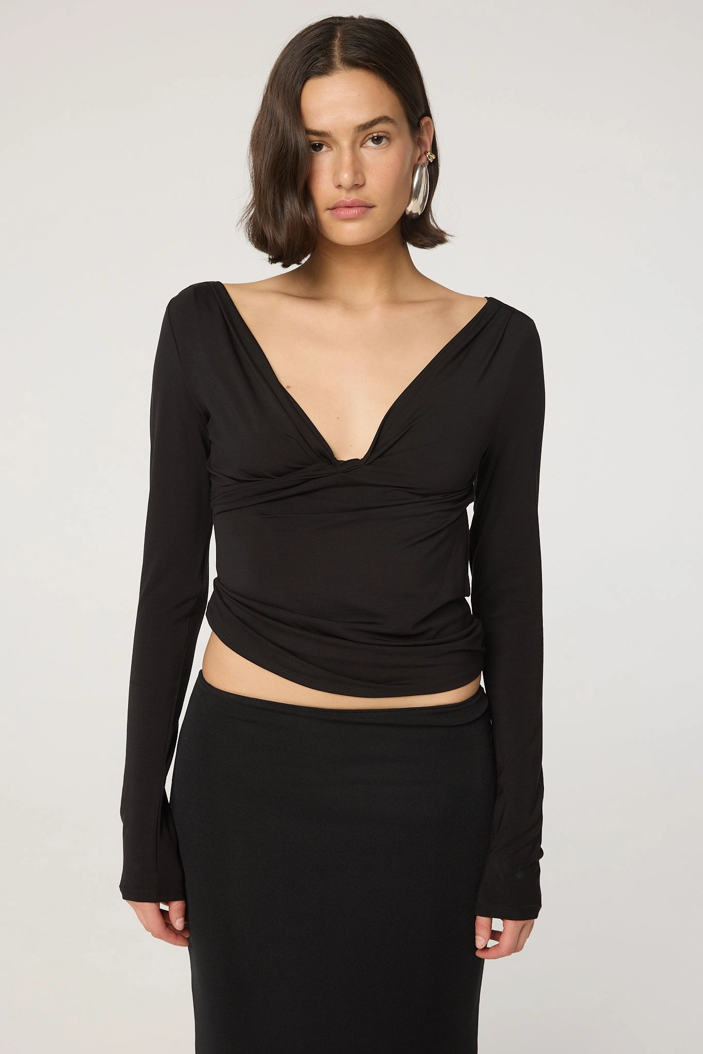 UMI LONGSLEEVE TOP Raw Edge Finish