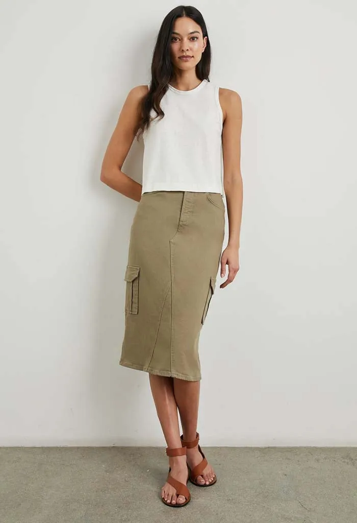 Highland Cargo Midi Skirt - Washed Olive