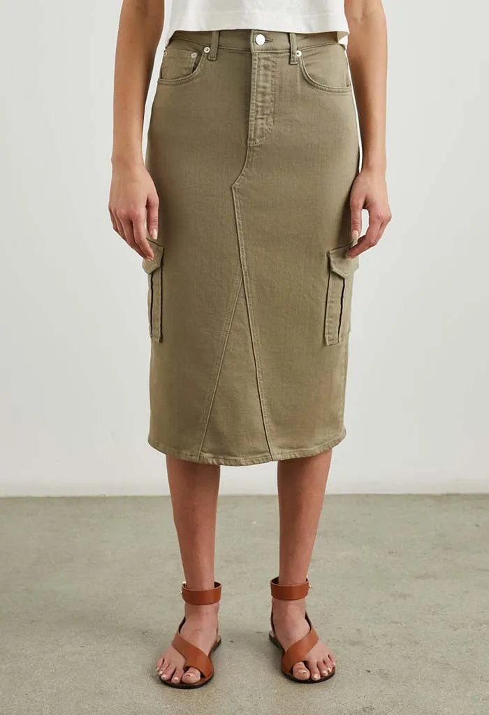 Highland Cargo Midi Skirt - Washed Olive