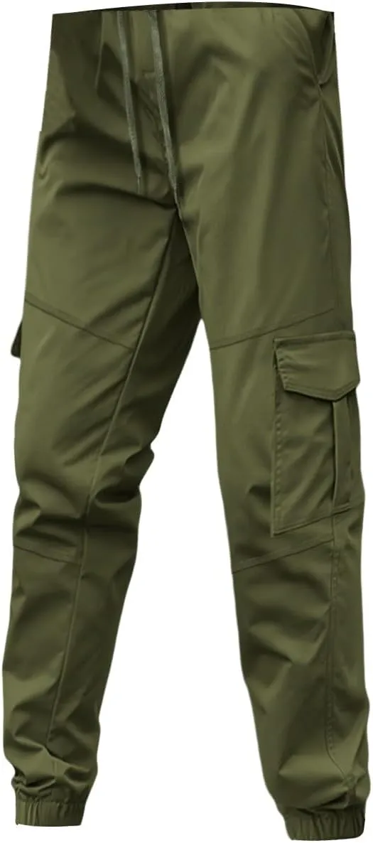 Hiking Pants Men Baggy Cargo Work Pants Cargo Overalls for Men Men's Flex Waist Outdoor Cargo Pant 30 X 34 Men's
