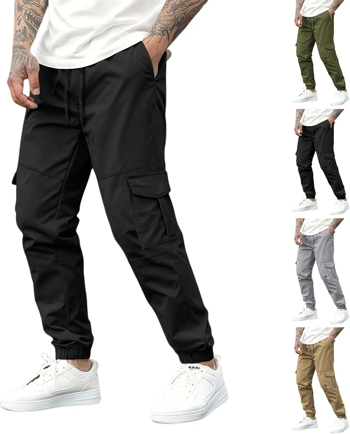 Hiking Pants Men Baggy Cargo Work Pants Cargo Overalls for Men Men's Flex Waist Outdoor Cargo Pant 30 X 34 Men's