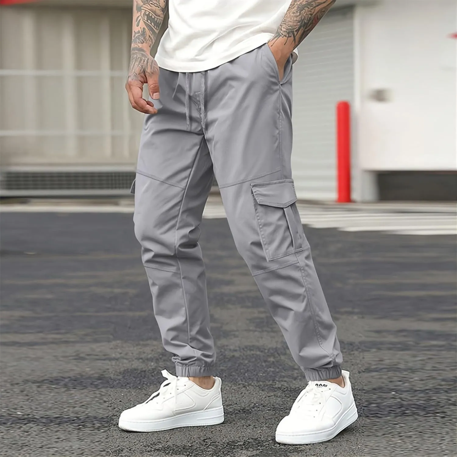 Hiking Pants Men Baggy Cargo Work Pants Cargo Overalls for Men Men's Flex Waist Outdoor Cargo Pant 30 X 34 Men's