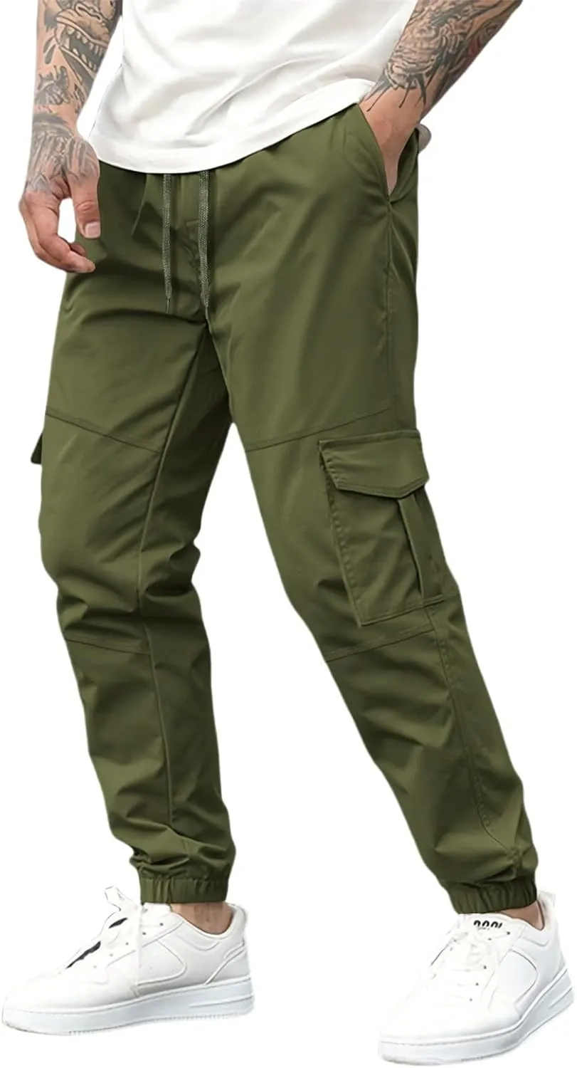 Hiking Pants Men Baggy Cargo Work Pants Cargo Overalls for Men Men's Flex Waist Outdoor Cargo Pant 30 X 34 Men's