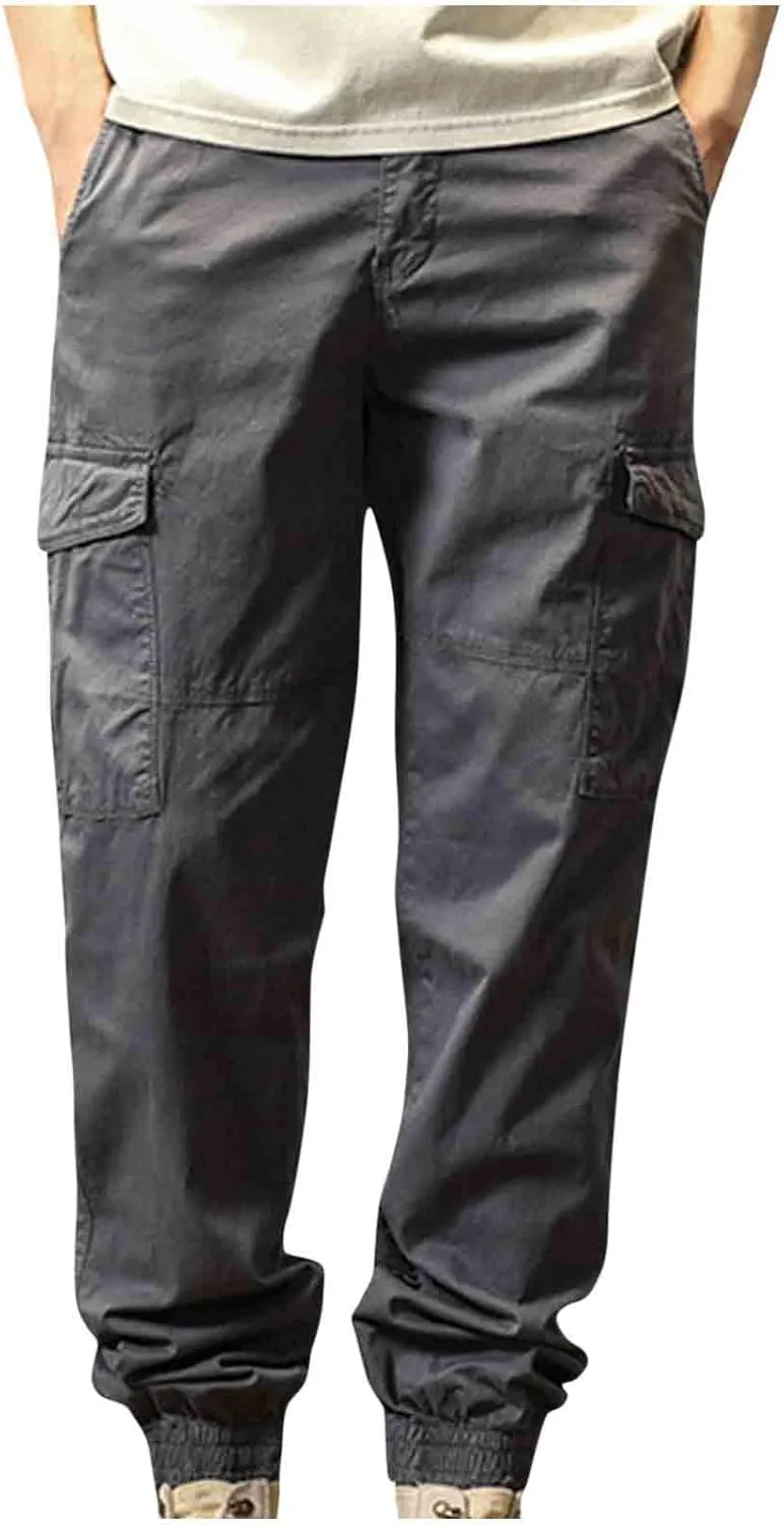 Hiking Pants Men Water Resistant Tactical Pants Lightweight Military Pant Outdoor Work Cargo Pants Multi-Pocket