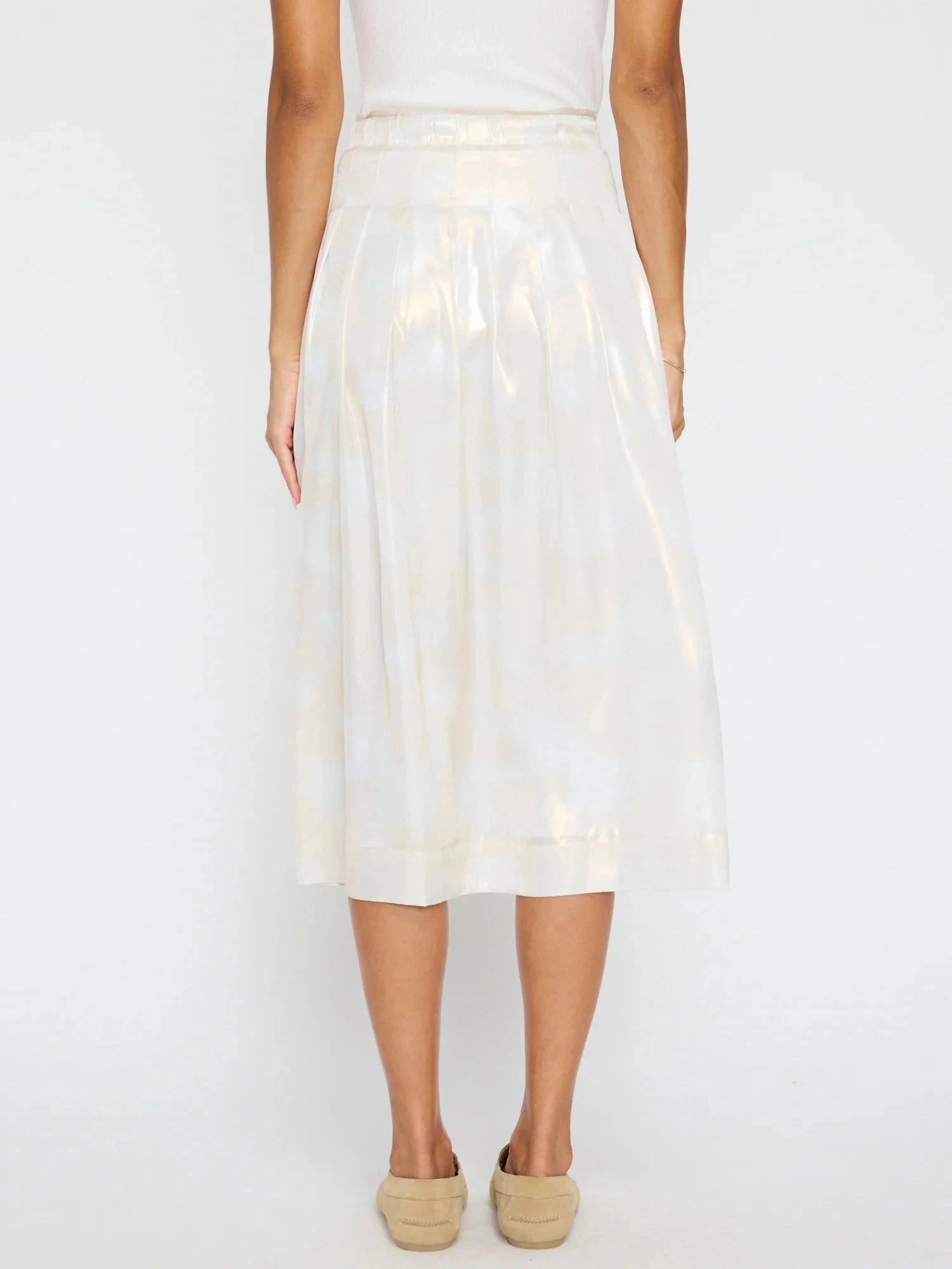 Adjustable drawstring Crisp Details Neve Skirt Akoya Pearl