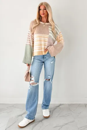 SnagResistant Homebody Era Colorblock Sweater Top (Yellow)