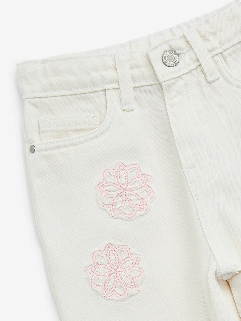 HOP Kids Off-White Relaxed - Fit Mid - Rise Denim Jeans