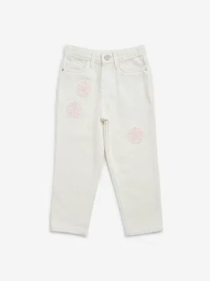 HOP Kids Off-White Relaxed - Fit Mid - Rise Denim Jeans