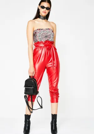 Hot Drink Me Up Vinyl Trousers