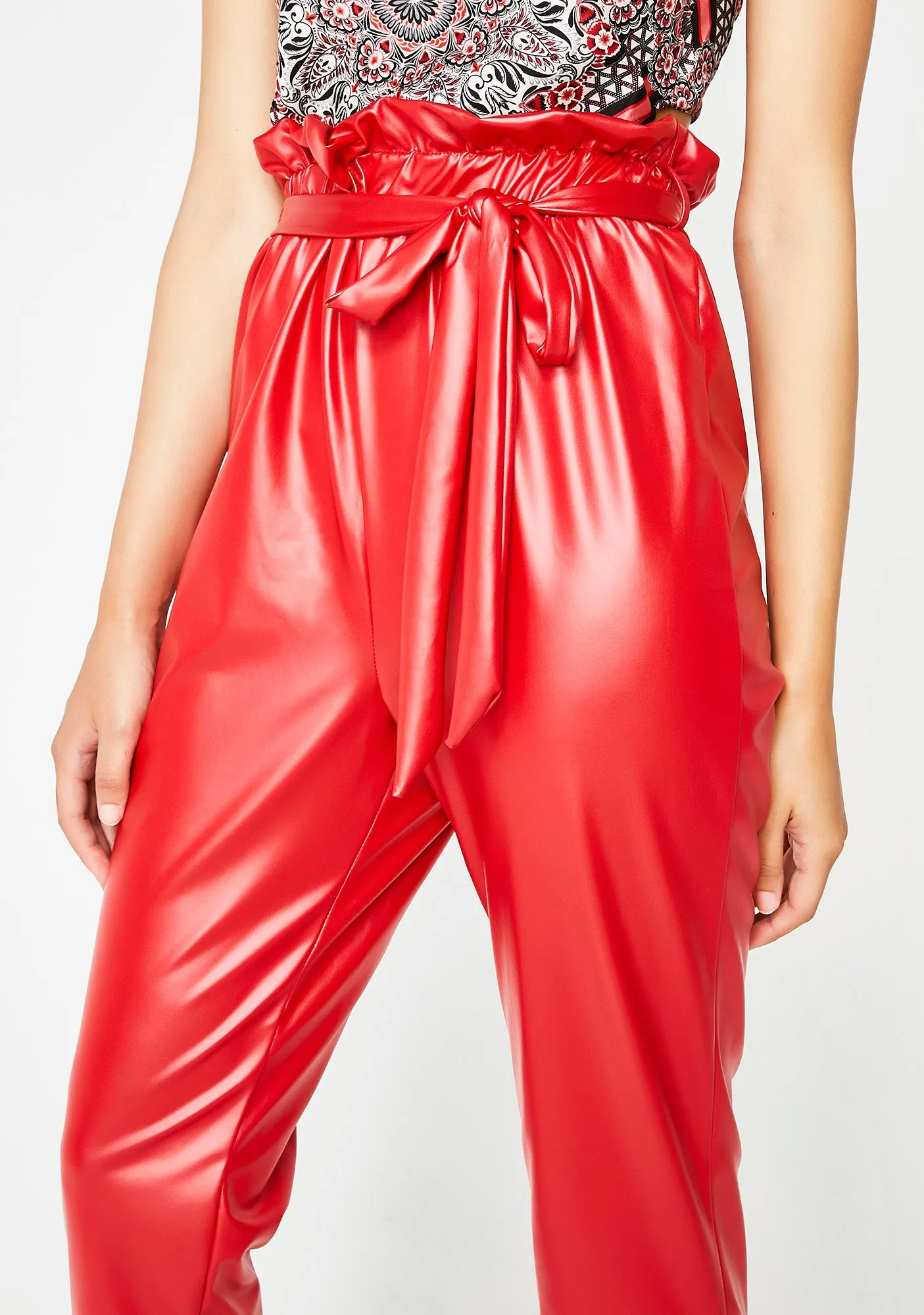 Hot Drink Me Up Vinyl Trousers