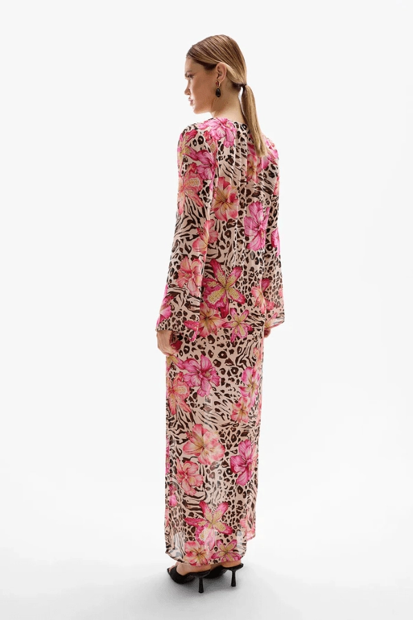 City Bright Comfortable Look Hotline Orchid Maxi Dress Safaria