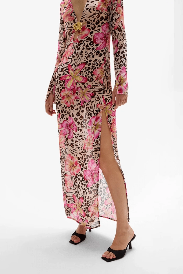 Layering Fit Calm Lines Hotline Orchid Maxi Dress Safaria