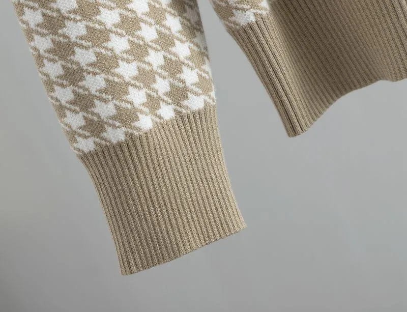 Houndstooth Fine Knit Loungewear Set