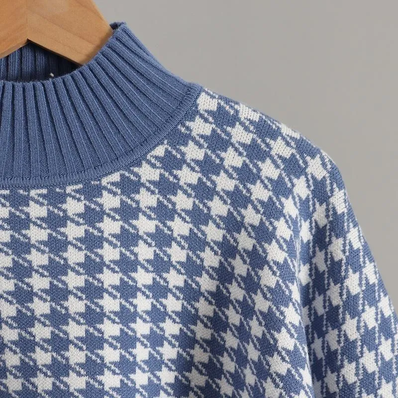 Houndstooth Fine Knit Loungewear Set