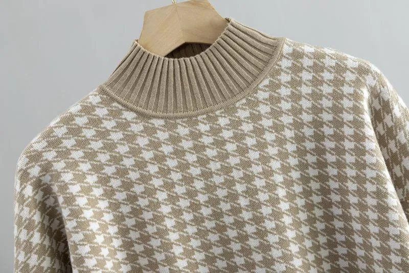 Houndstooth Fine Knit Loungewear Set