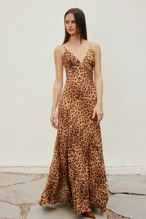 HUDA LEOPARD MAXI DRESS Neutral Layer