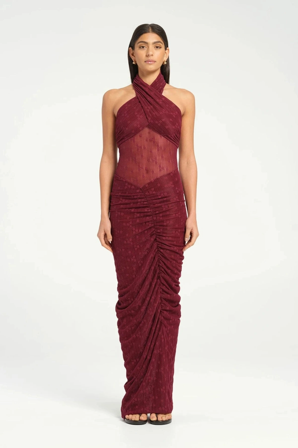 Hudson Lace Maxi Dress Sangria Fit Easy