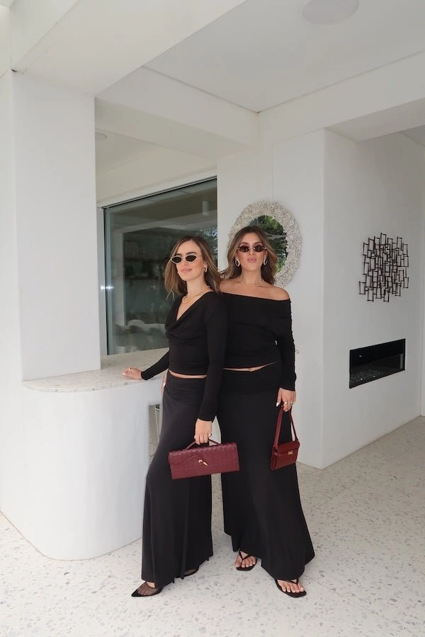 StretchableKnit Hunter Maxi Skirt Black
