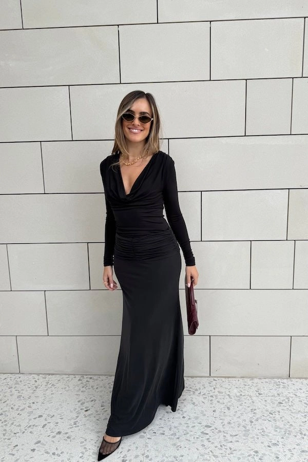 Casual Style Hunter Maxi Skirt Black